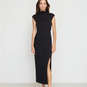 Yimei Mock-Neck Side-Slit Dress NWOT